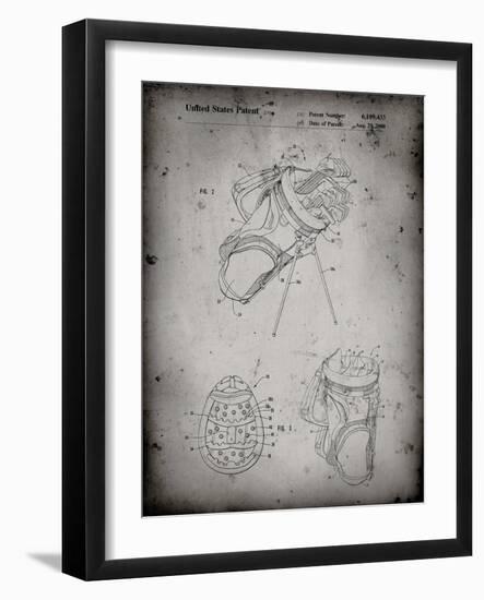 PP239-Faded Grey Golf Walking Bag Patent Poster-Cole Borders-Framed Giclee Print