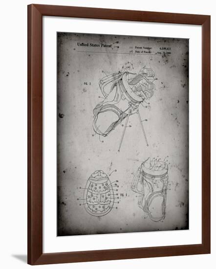 PP239-Faded Grey Golf Walking Bag Patent Poster-Cole Borders-Framed Giclee Print