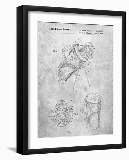 PP239-Slate Golf Walking Bag Patent Poster-Cole Borders-Framed Giclee Print