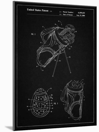 PP239-Vintage Black Golf Walking Bag Patent Poster-Cole Borders-Mounted Giclee Print