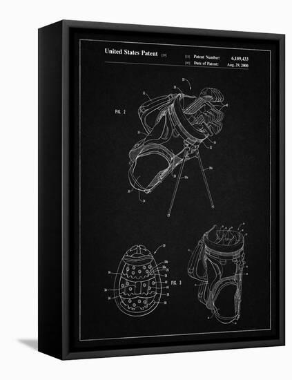 PP239-Vintage Black Golf Walking Bag Patent Poster-Cole Borders-Framed Stretched Canvas