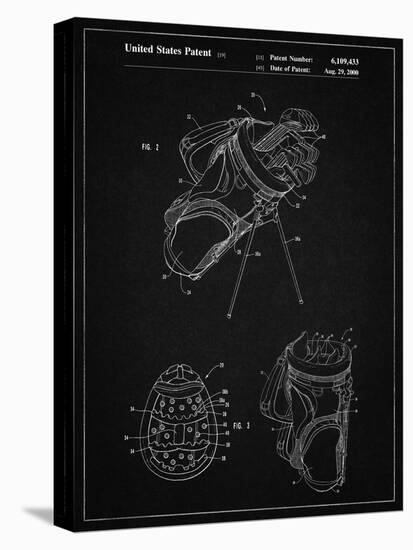 PP239-Vintage Black Golf Walking Bag Patent Poster-Cole Borders-Stretched Canvas