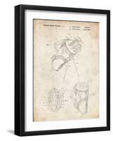 PP239-Vintage Parchment Golf Walking Bag Patent Poster-Cole Borders-Framed Giclee Print