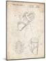 PP239-Vintage Parchment Golf Walking Bag Patent Poster-Cole Borders-Mounted Giclee Print