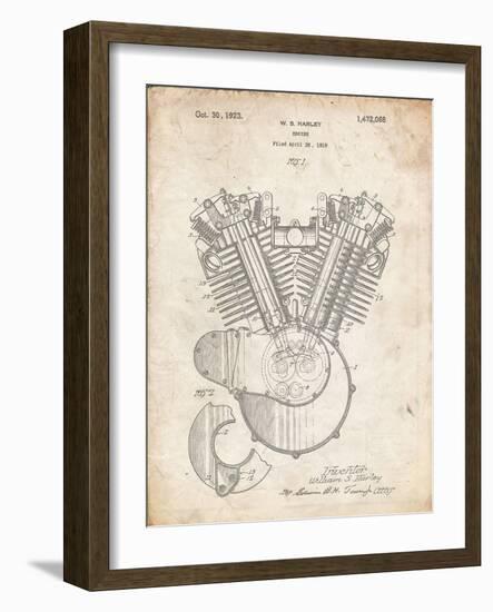 PP24 Vintage Parchment-Borders Cole-Framed Giclee Print