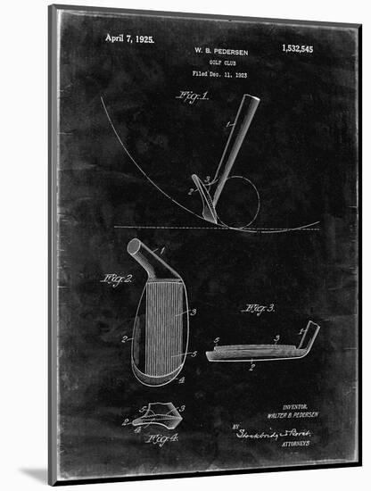 PP240-Black Grunge Golf Wedge 1923 Patent Poster-Cole Borders-Mounted Giclee Print