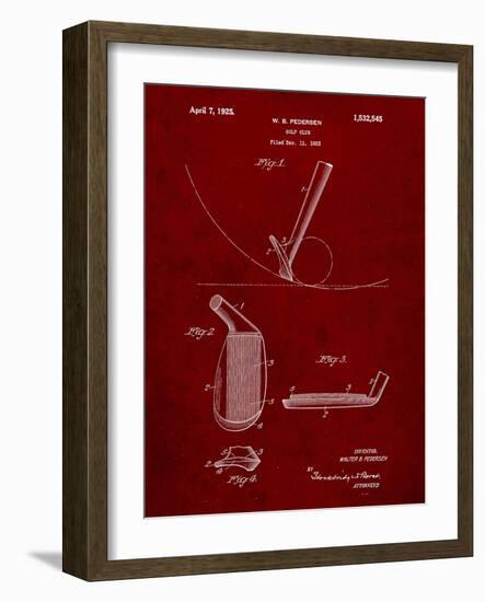 PP240-Burgundy Golf Wedge 1923 Patent Poster-Cole Borders-Framed Giclee Print