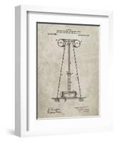 PP241-Sandstone Tesla Energy Transmitter Patent Poster-Cole Borders-Framed Giclee Print