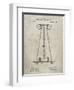 PP241-Sandstone Tesla Energy Transmitter Patent Poster-Cole Borders-Framed Giclee Print