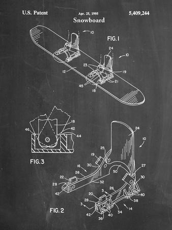 PP246-Chalkboard Burton Baseless Binding 1995 Snowboard Patent Poster'  Giclee Print - Cole Borders | AllPosters.com