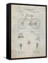 PP248-Antique Grid Parchment Bicycle 1890 Patent Poster-Cole Borders-Framed Stretched Canvas
