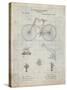 PP248-Antique Grid Parchment Bicycle 1890 Patent Poster-Cole Borders-Stretched Canvas