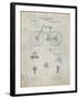 PP248-Antique Grid Parchment Bicycle 1890 Patent Poster-Cole Borders-Framed Giclee Print