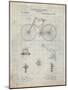 PP248-Antique Grid Parchment Bicycle 1890 Patent Poster-Cole Borders-Mounted Giclee Print