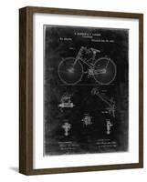 PP248-Black Grunge Bicycle 1890 Patent Poster-Cole Borders-Framed Giclee Print