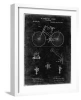 PP248-Black Grunge Bicycle 1890 Patent Poster-Cole Borders-Framed Giclee Print
