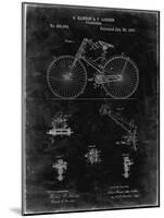 PP248-Black Grunge Bicycle 1890 Patent Poster-Cole Borders-Mounted Giclee Print