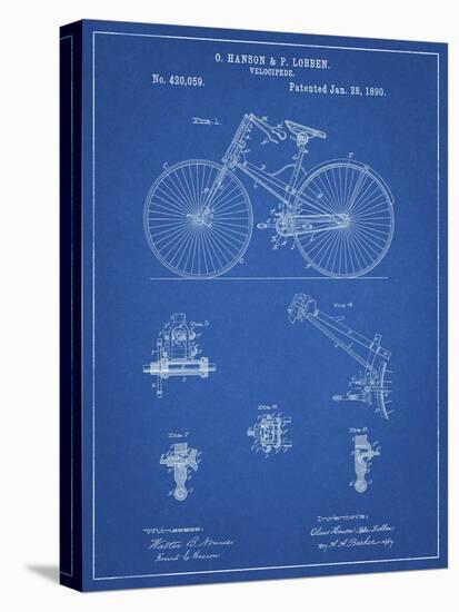 PP248-Blueprint Bicycle 1890 Patent Poster-Cole Borders-Stretched Canvas