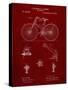 PP248-Burgundy Bicycle 1890 Patent Poster-Cole Borders-Stretched Canvas