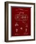 PP248-Burgundy Bicycle 1890 Patent Poster-Cole Borders-Framed Giclee Print