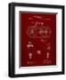 PP248-Burgundy Bicycle 1890 Patent Poster-Cole Borders-Framed Giclee Print