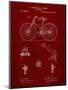 PP248-Burgundy Bicycle 1890 Patent Poster-Cole Borders-Mounted Giclee Print