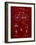 PP248-Burgundy Bicycle 1890 Patent Poster-Cole Borders-Framed Giclee Print