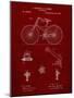 PP248-Burgundy Bicycle 1890 Patent Poster-Cole Borders-Mounted Giclee Print