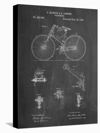 PP248-Chalkboard Bicycle 1890 Patent Poster-Cole Borders-Stretched Canvas