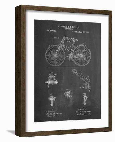 PP248-Chalkboard Bicycle 1890 Patent Poster-Cole Borders-Framed Giclee Print