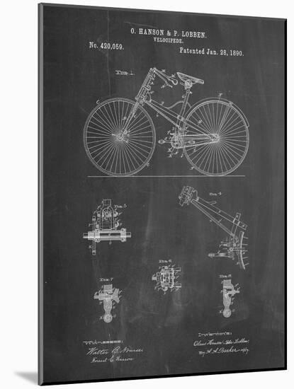 PP248-Chalkboard Bicycle 1890 Patent Poster-Cole Borders-Mounted Giclee Print