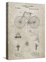 PP248-Sandstone Bicycle 1890 Patent Poster-Cole Borders-Stretched Canvas