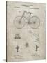 PP248-Sandstone Bicycle 1890 Patent Poster-Cole Borders-Stretched Canvas