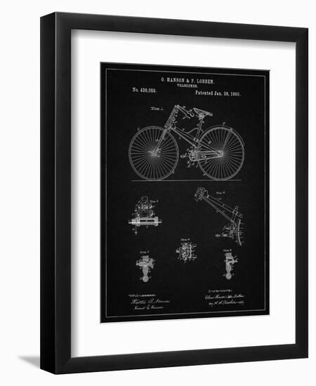 PP248-Vintage Black Bicycle 1890 Patent Poster-Cole Borders-Framed Premium Giclee Print