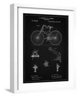 PP248-Vintage Black Bicycle 1890 Patent Poster-Cole Borders-Framed Giclee Print