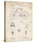 PP248-Vintage Parchment Bicycle 1890 Patent Poster-Cole Borders-Stretched Canvas