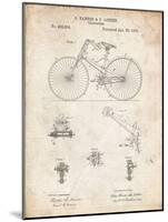 PP248-Vintage Parchment Bicycle 1890 Patent Poster-Cole Borders-Mounted Giclee Print