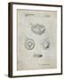 PP253-Antique Grid Parchment Simon Patent Poster-Cole Borders-Framed Giclee Print