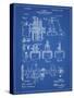 PP257-Blueprint Diesel Engine 1898 Patent Poster-Cole Borders-Stretched Canvas