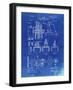 PP257-Faded Blueprint Diesel Engine 1898 Patent Poster-Cole Borders-Framed Giclee Print