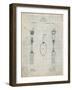 PP258-Antique Grid Parchment Antique Spoon and Fork Patent Poster-Cole Borders-Framed Giclee Print