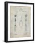 PP258-Antique Grid Parchment Antique Spoon and Fork Patent Poster-Cole Borders-Framed Giclee Print