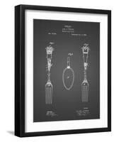 PP258-Black Grid Antique Spoon and Fork Patent Poster-Cole Borders-Framed Giclee Print