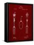 PP258-Burgundy Antique Spoon and Fork Patent Poster-Cole Borders-Framed Stretched Canvas