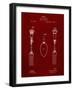 PP258-Burgundy Antique Spoon and Fork Patent Poster-Cole Borders-Framed Giclee Print