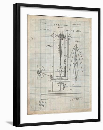 PP26 Antique Grid Parchment-Borders Cole-Framed Giclee Print