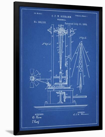 PP26 Blueprint-Borders Cole-Framed Giclee Print