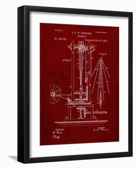 PP26 Burgundy-Borders Cole-Framed Giclee Print