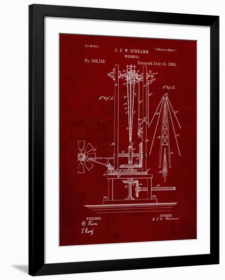 PP26 Burgundy-Borders Cole-Framed Giclee Print