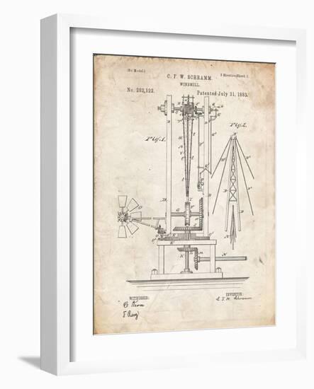 PP26 Vintage Parchment-Borders Cole-Framed Giclee Print